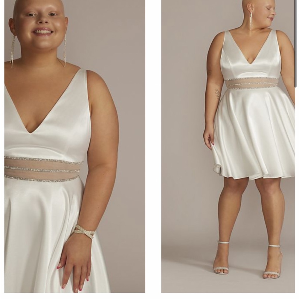 Short White David’s Bridal Dress